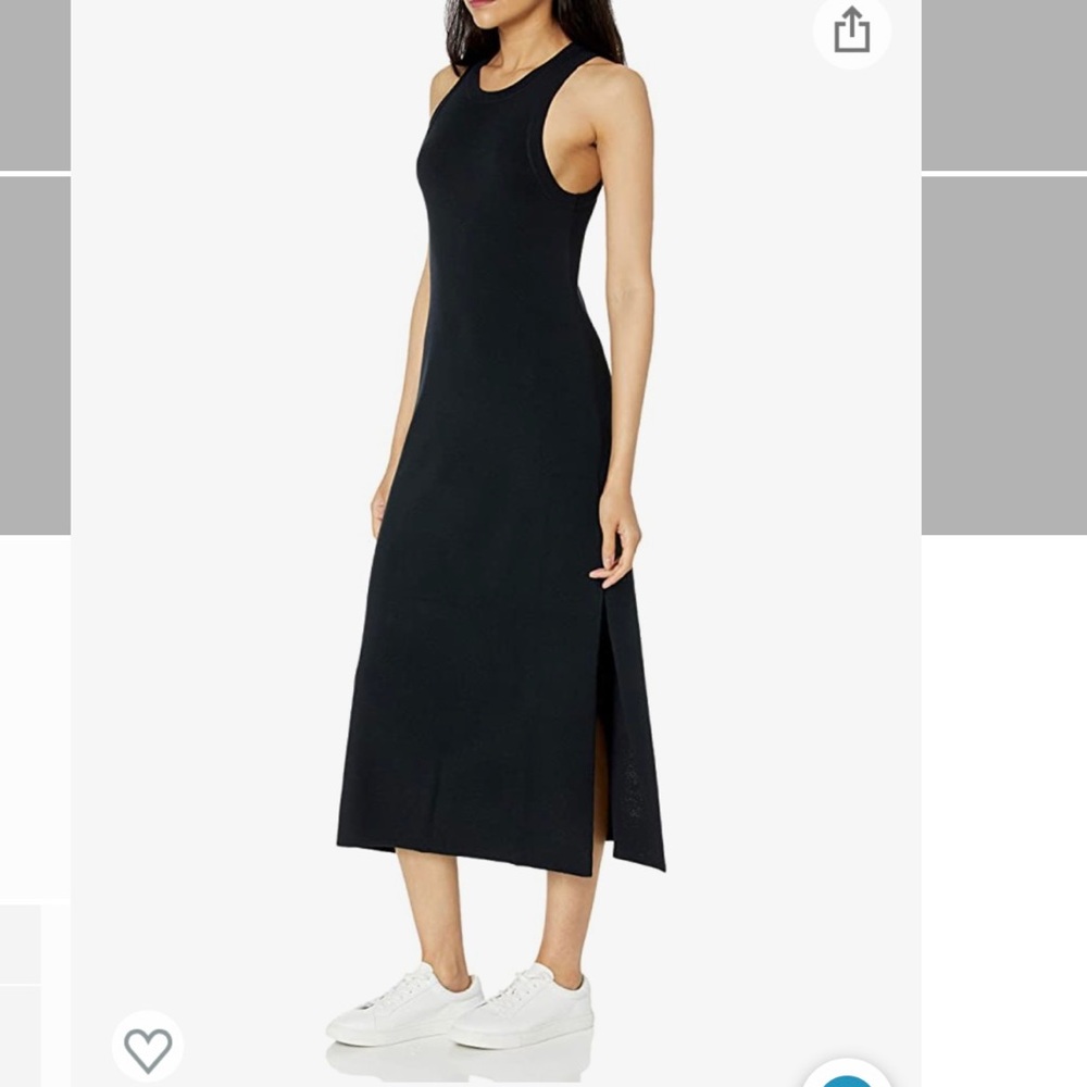 The Drop High Neck Cut-In A-Line Side Slit Maxi Sweater Dress